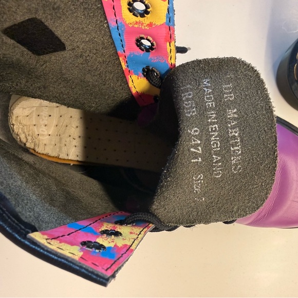 Dr. Martens Vintage Purple Leather Boots - Made in England - Picture 2 of 4